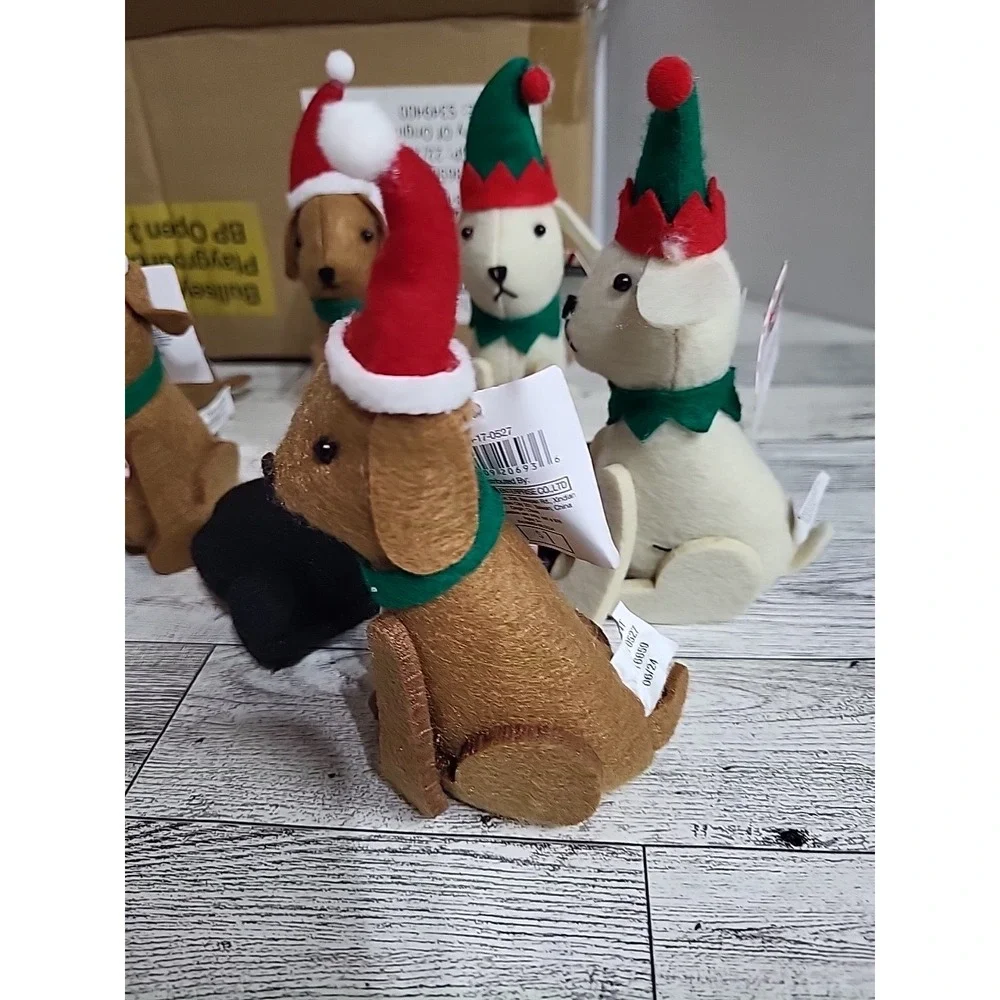 Christmas Santa Dog Lot Of 21 Plush Stuffed Animal 5.5